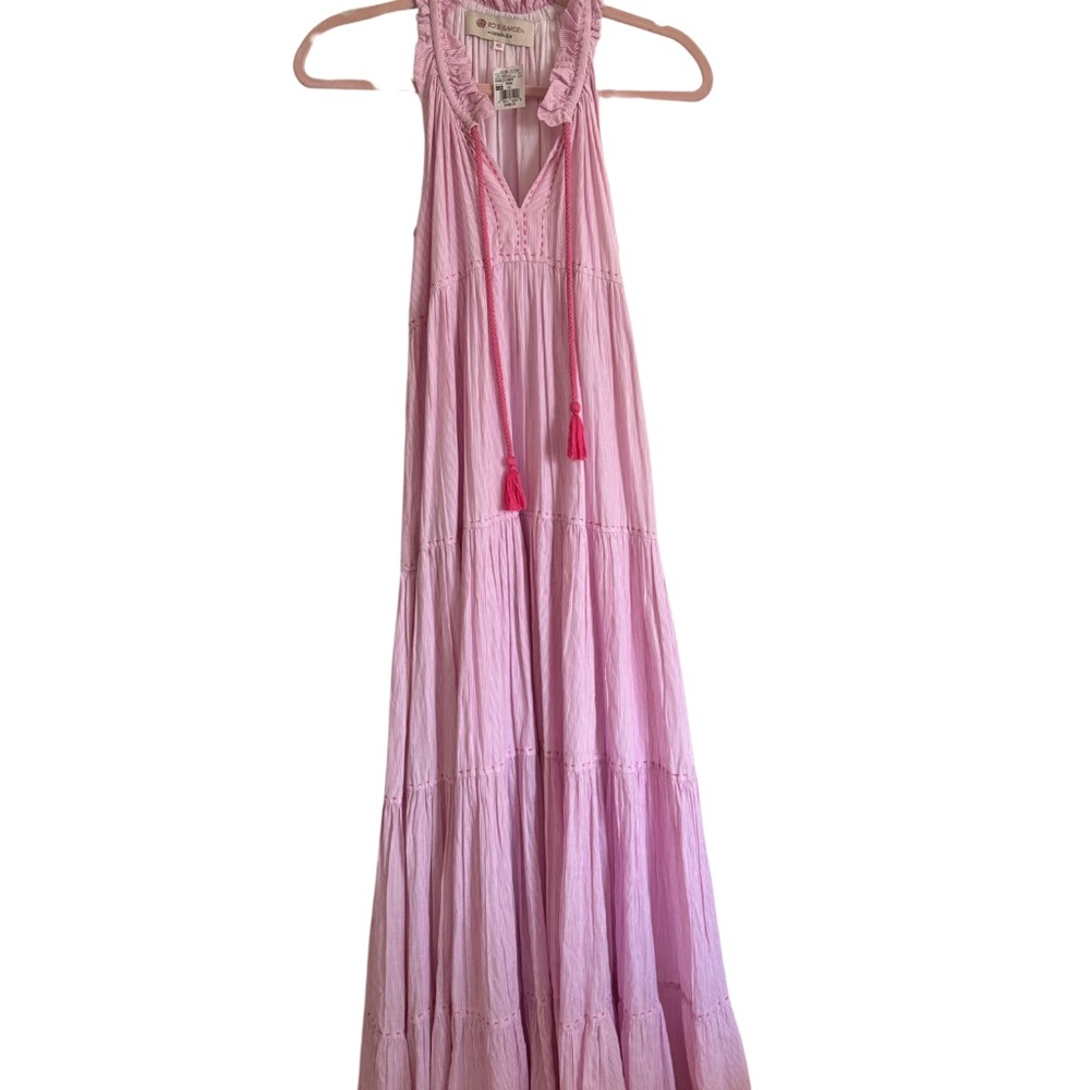 Pink Pleated Ruffled Sundress V-neck Perfect WOW dress for Easter!